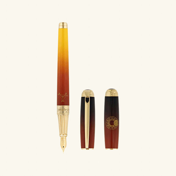 st dupont line d montecristo fountain pen brown