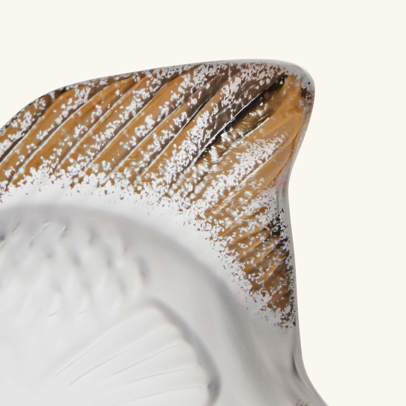 lalique fish figurine mini clear   gold