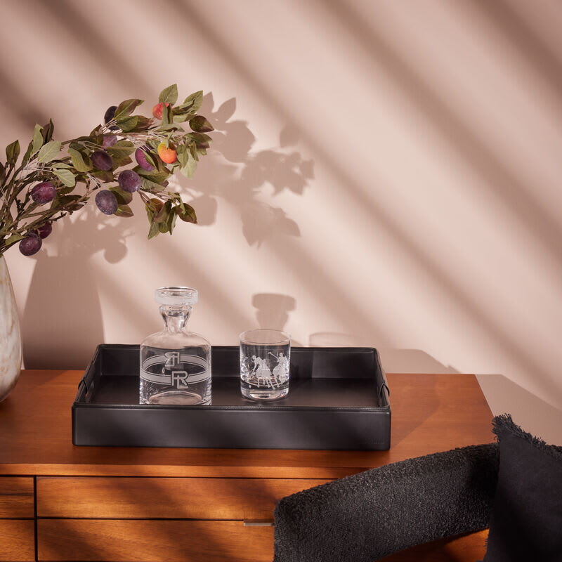 Wyatt Serving Tray Rectangular Large Black ralph lauren home wyatt serving tray rectangular large black