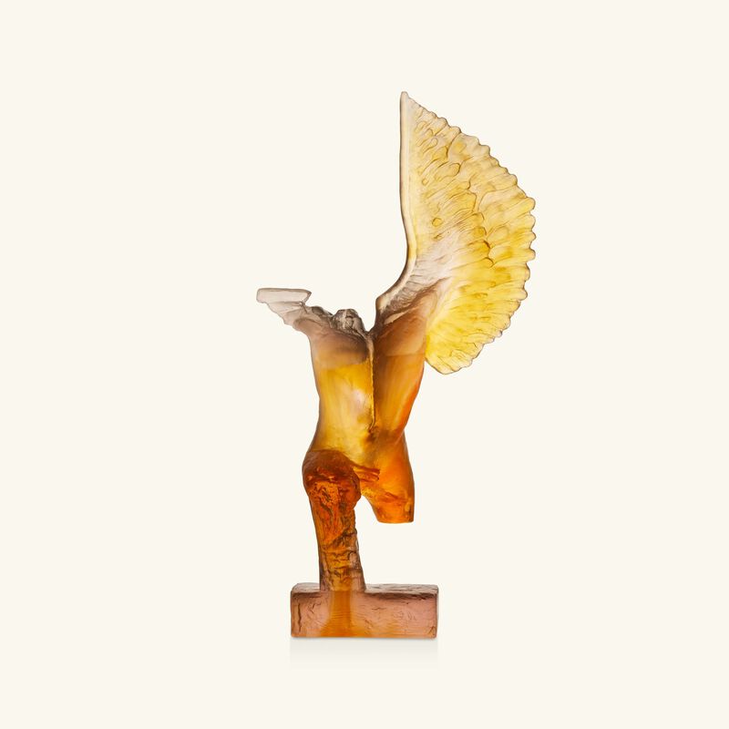 daum ceyx sculpture medium orange limited edition