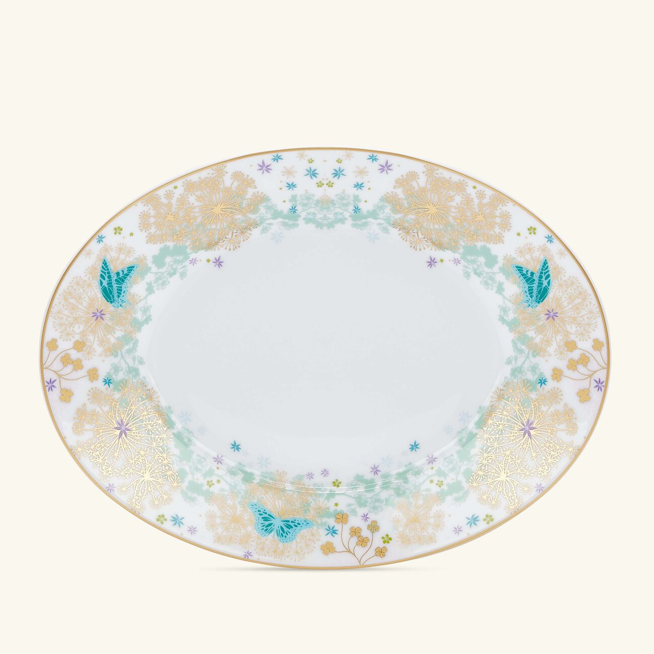 bernardaud feerie michael cailloux bread   butter plate oval pink 23cm