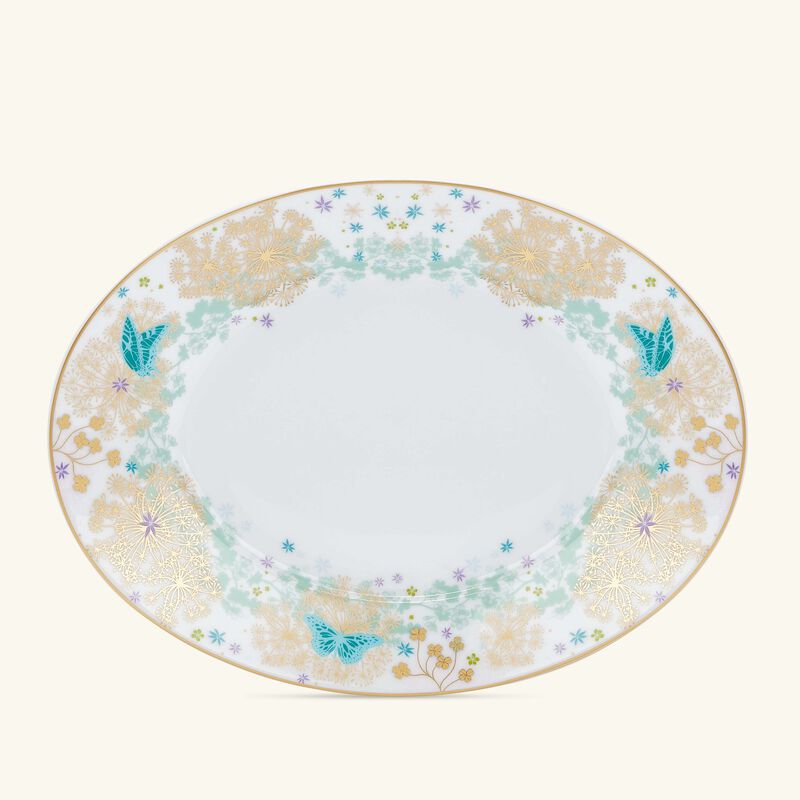 bernardaud feerie michael cailloux bread   butter plate oval pink 23cm