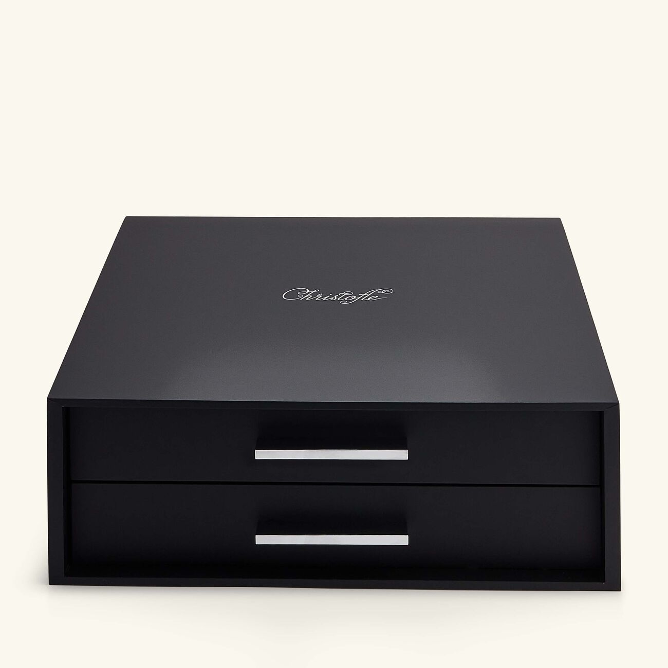 christofle storage chest with 2 drawers black