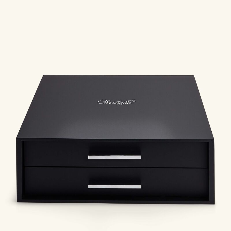 christofle storage chest with 2 drawers black