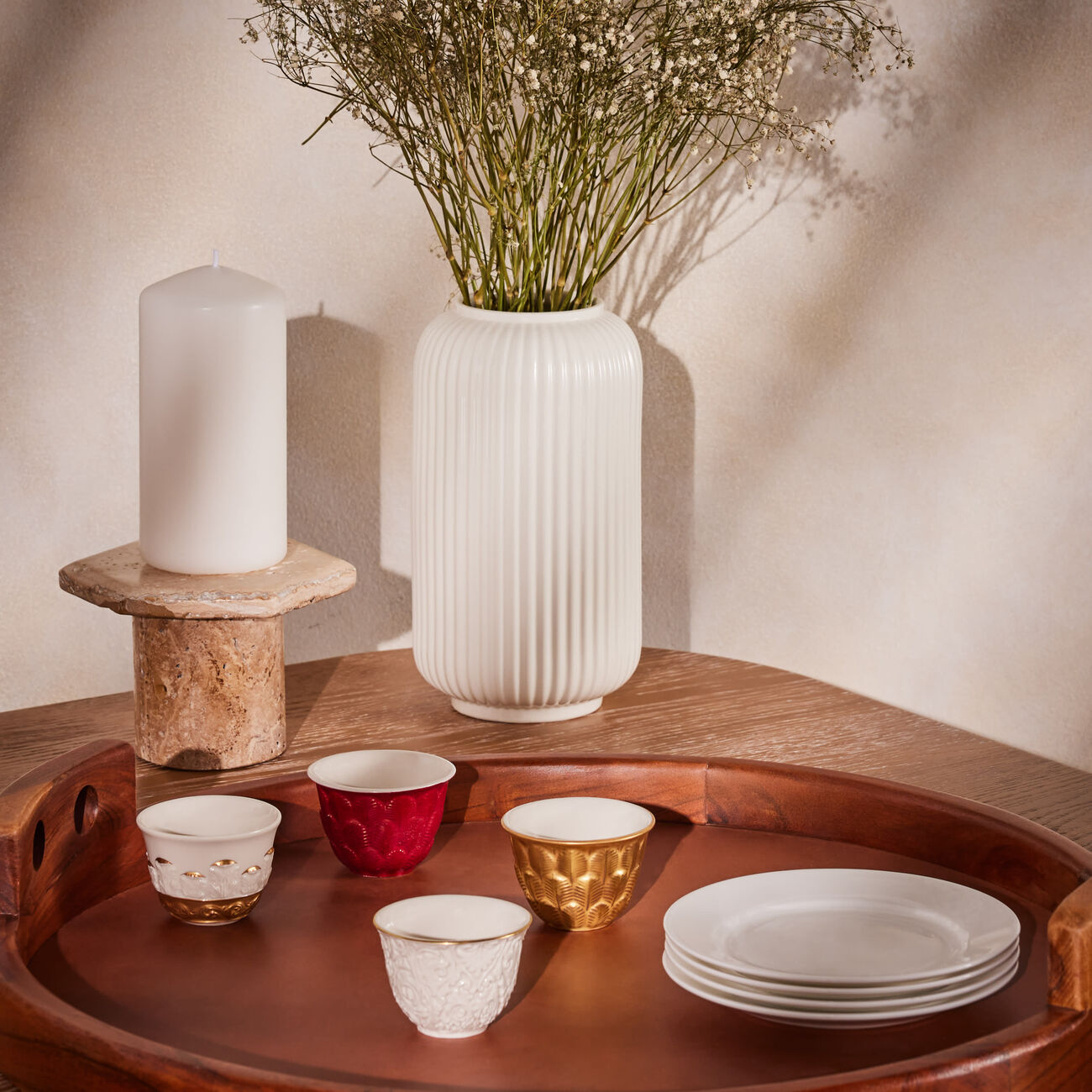 villari peacock arabic coffee cup gold