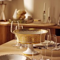 bernardaud venise footed cake stand gold