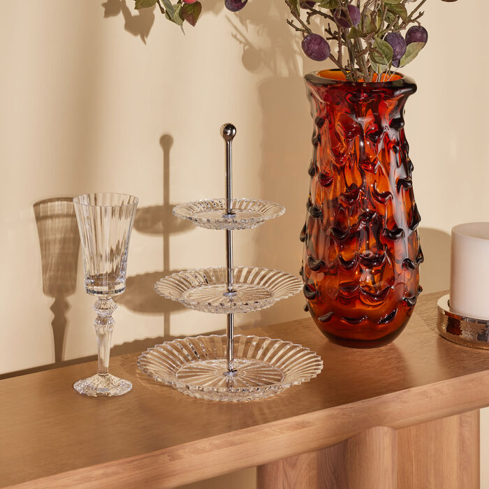 baccarat mille nuits cake stand 3 tier clear