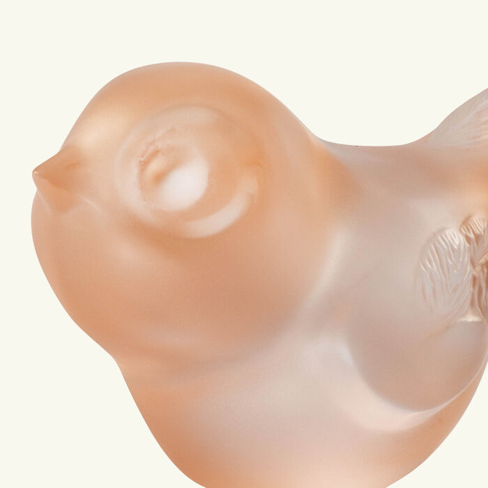 لاليك تمثال بيو على شكل طير برأس مرفوع صغير وردي