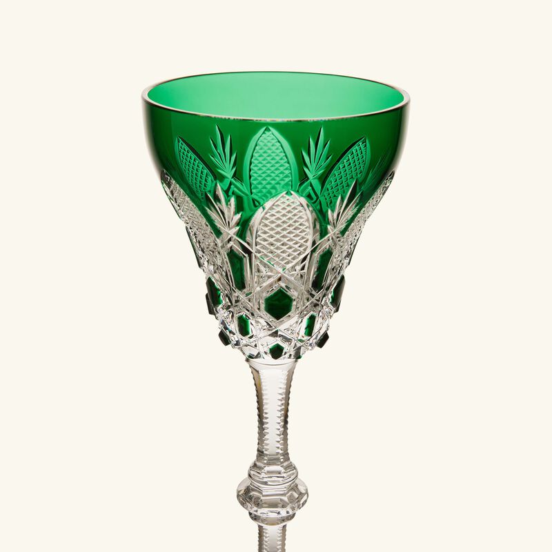 baccarat tsar wine glass green