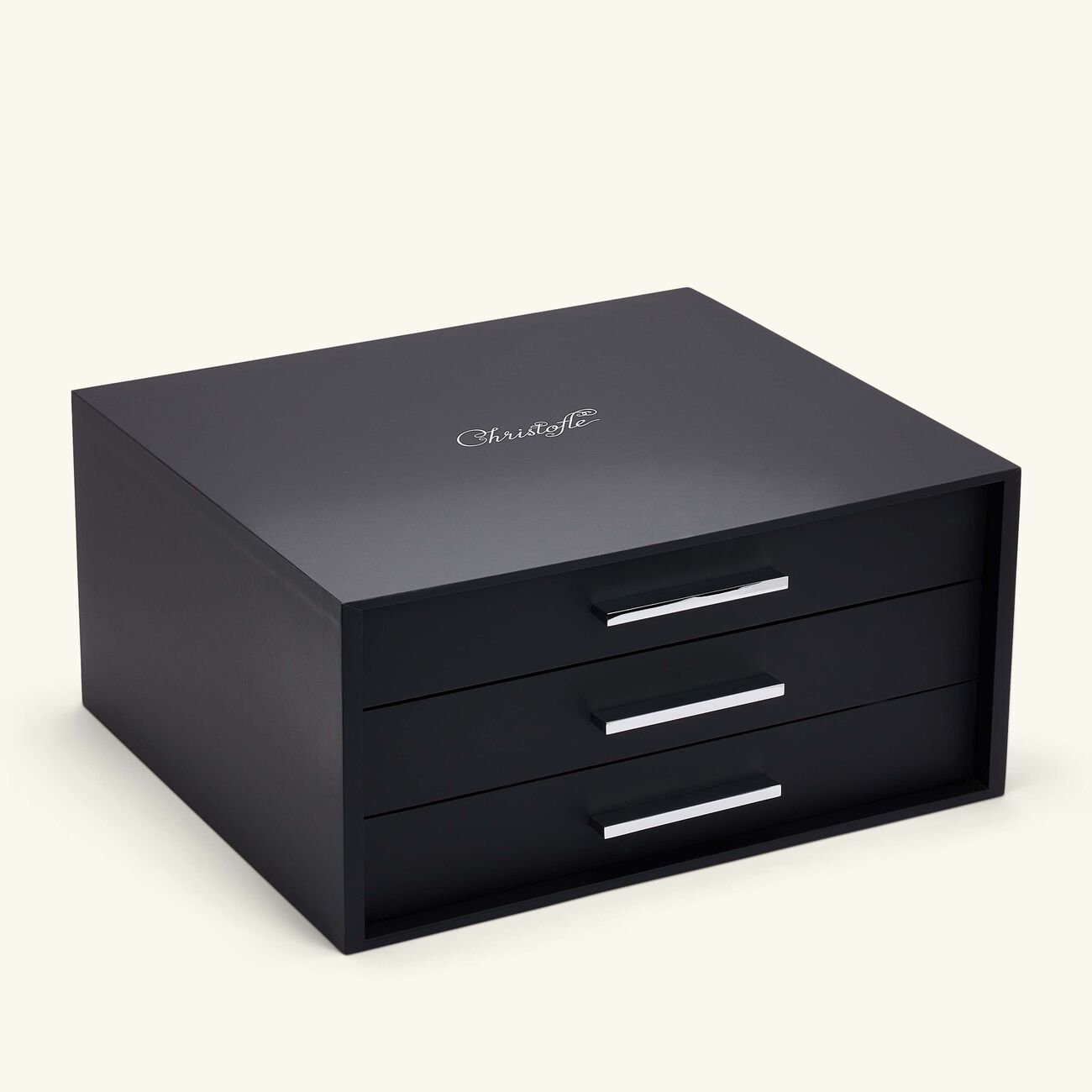 christofle storage chest with 3 drawers black