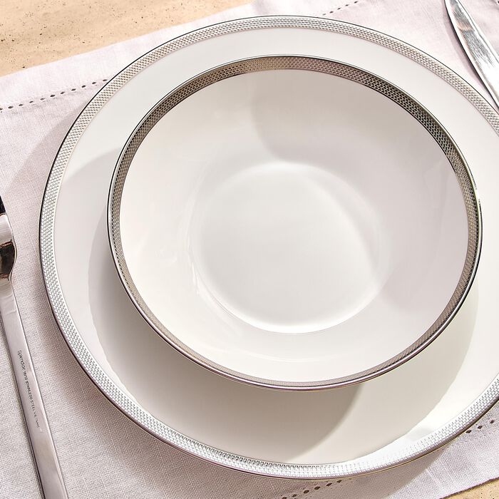 bernardaud maille platine soup plate white 19cm