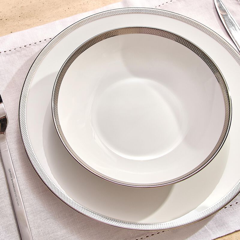 Maille Platine Soup Plate White 19cm bernardaud maille platine soup plate white 19cm