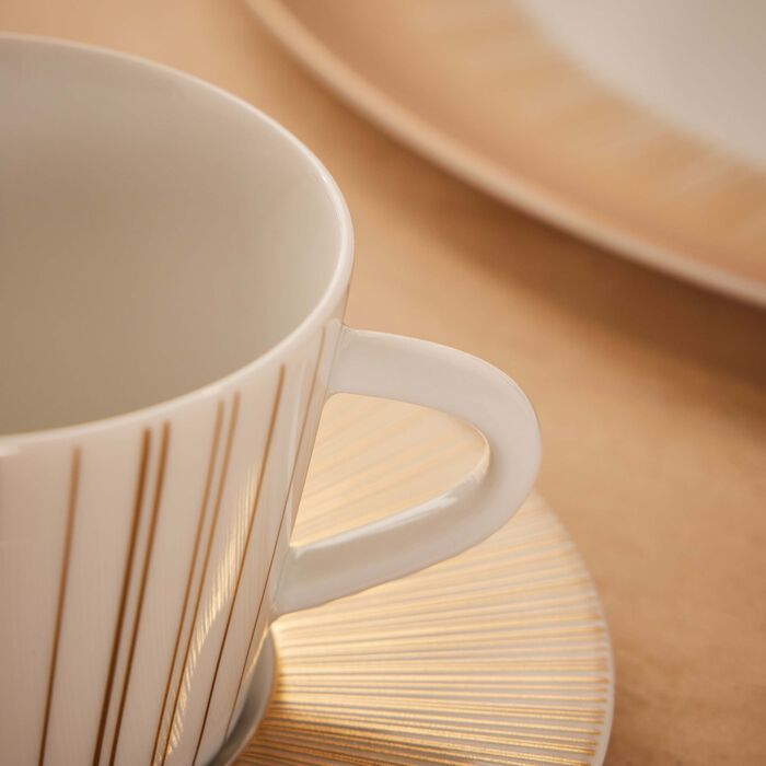 bernardaud sol tea cup saucer gold