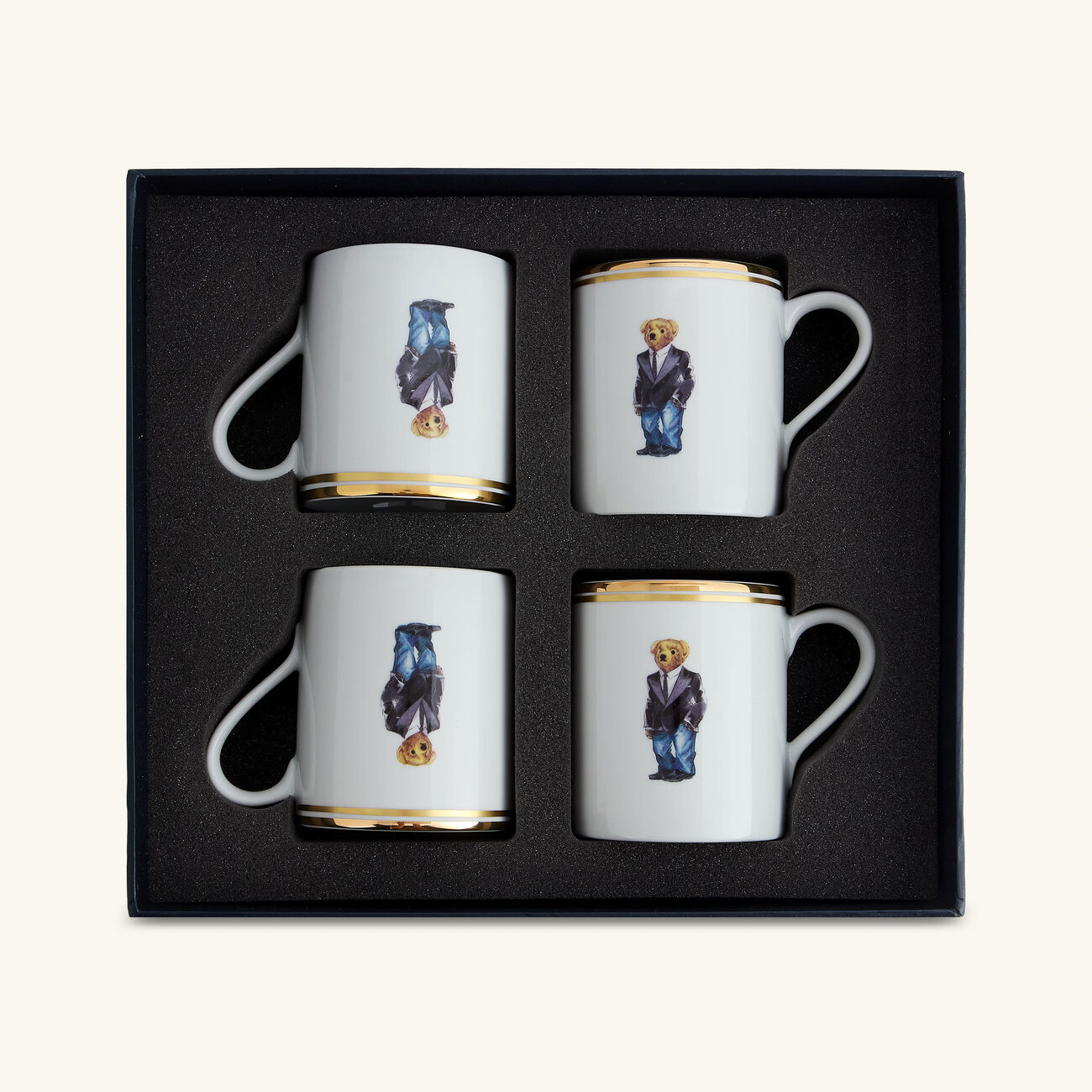 Wilshire Tux Bear Mug White Set of 4 ralph lauren home wilshire tux bear mug white set of 4