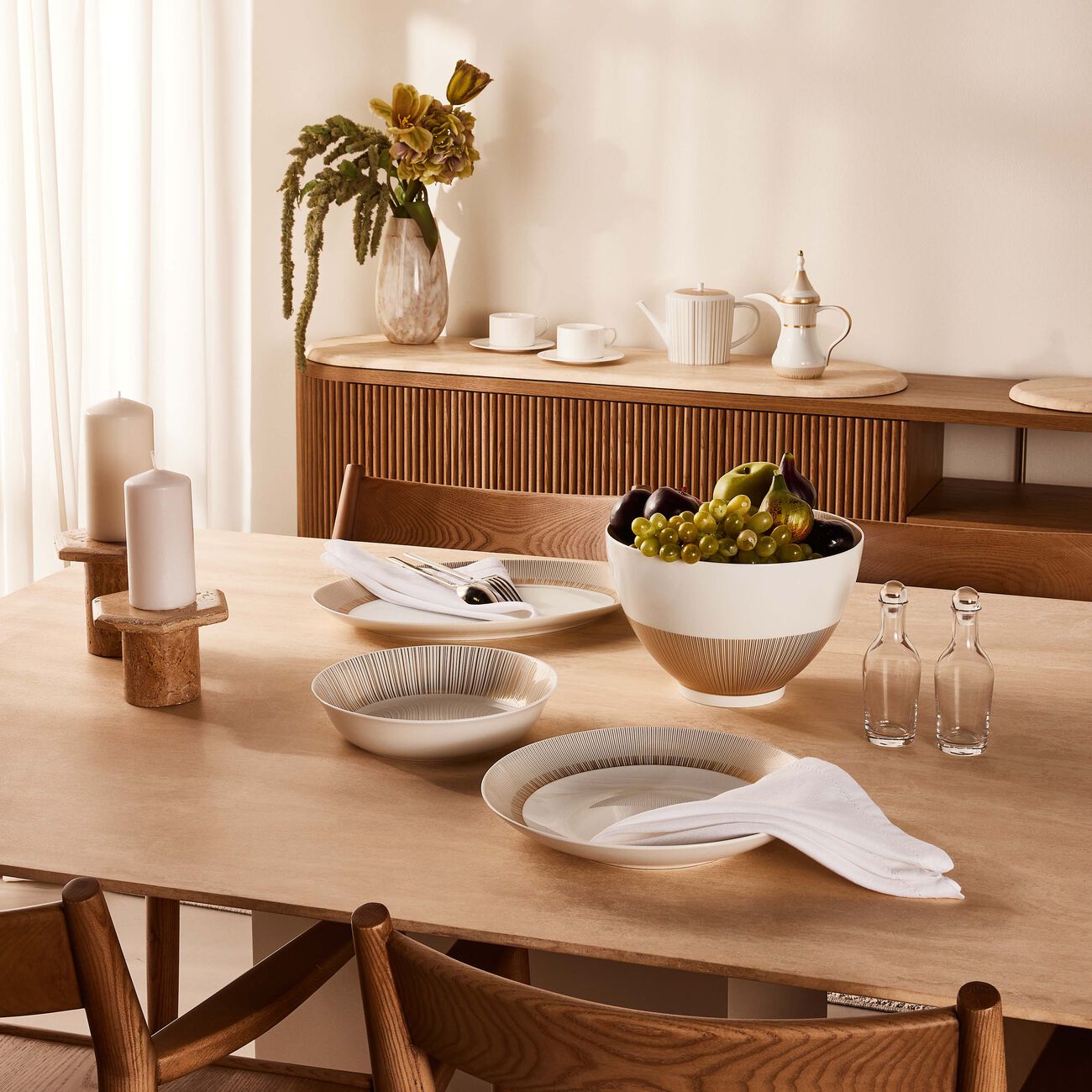 bernardaud sol fruit bowl gold 27cm