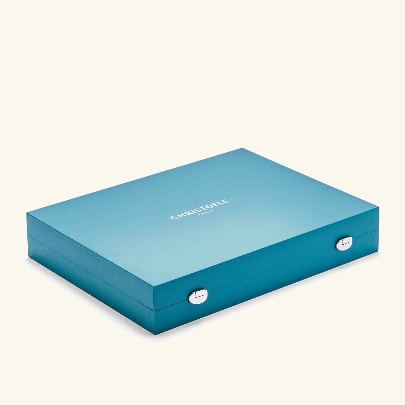 طقم بيرل مؤلف من 48 من الفضيات مع صندوقه الخاص باللون الفضي كريستوفل طقم بيرل مؤلف من 48 من الفضيات مع صندوقه الخاص باللون الفضي