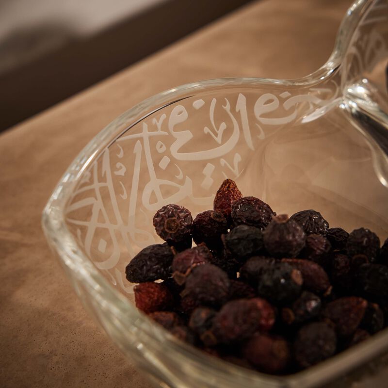 dimlaj thuluth divider serving bowl clear 39cm