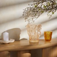 lalique pivoines vase mini yellow
