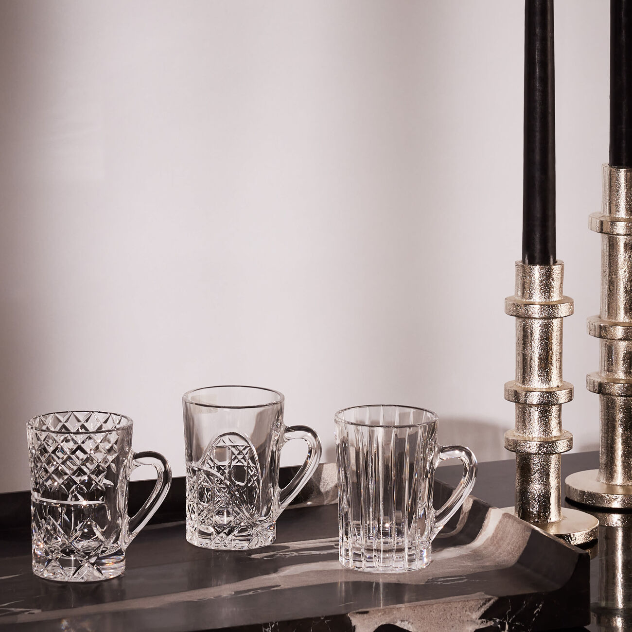 mario cioni c meta morphosis tea cup saucer clear