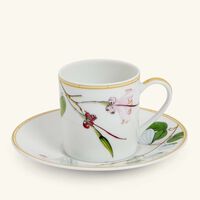bernardaud jardin indien coffee cup   saucer white set of 4