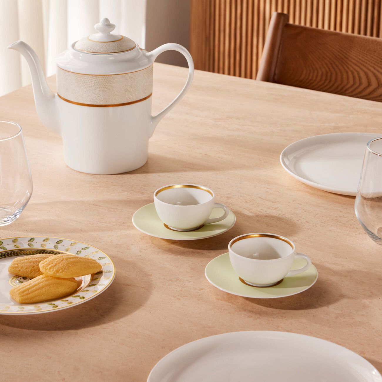 bernardaud sauvage blanc coffee pot gold