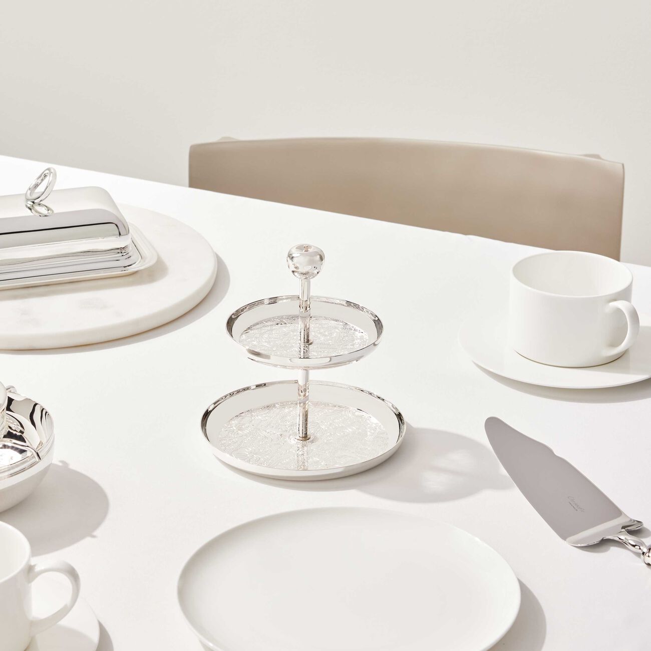 christofle jardin d eden cake stand silver plated
