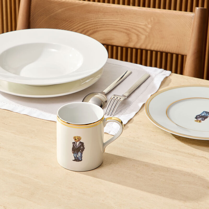 Wilshire Tux Bear Mug White Set of 4 ralph lauren home wilshire tux bear mug white set of 4