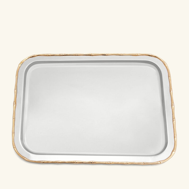 Bamboo Serving Tray Rectangular Medium Stainless Steel l objet bamboo serving tray rectangular medium stainless steel
