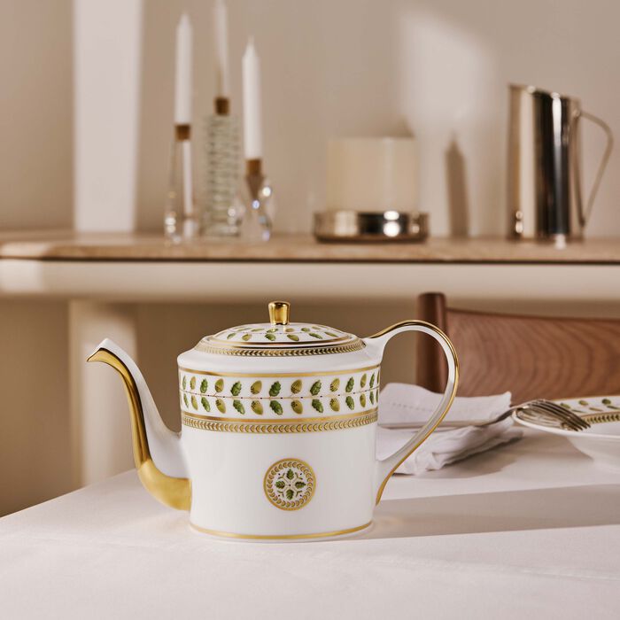 bernardaud constance tea pot green