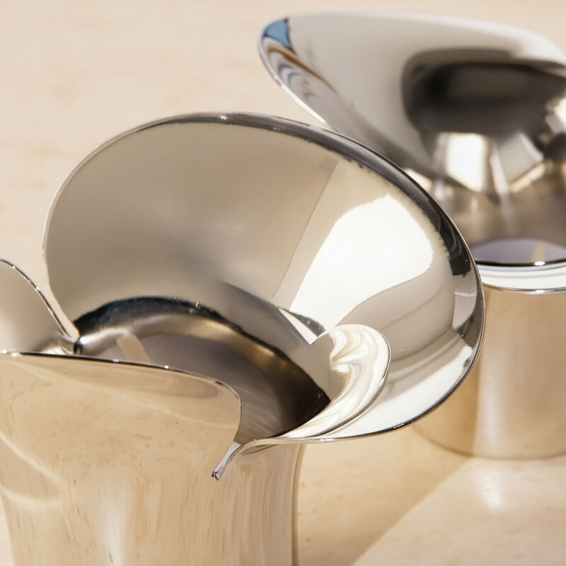 جورج جنسن مجموعة حامل الشموع بلوم فضي من قطعتين