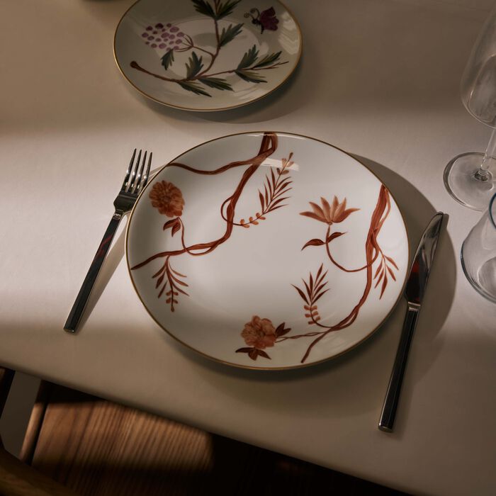marie daage bouquet de vie orange dinner plate round orange 26cm