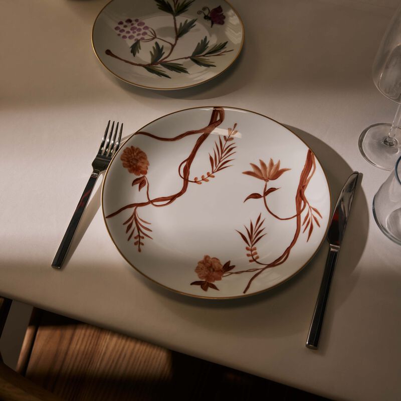 marie daage bouquet de vie orange dinner plate round orange 26cm