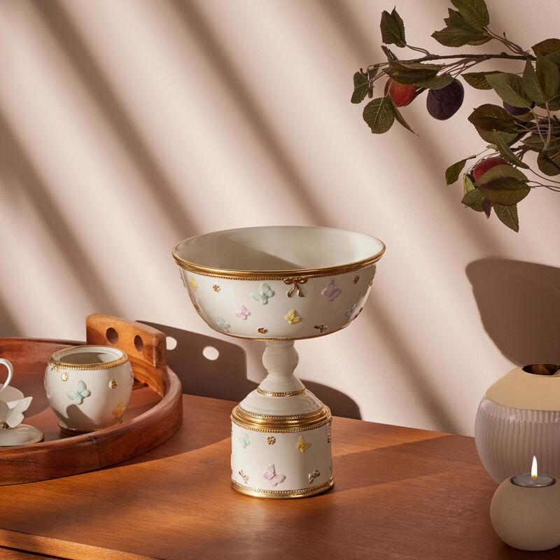 villari butterfly cake stand white