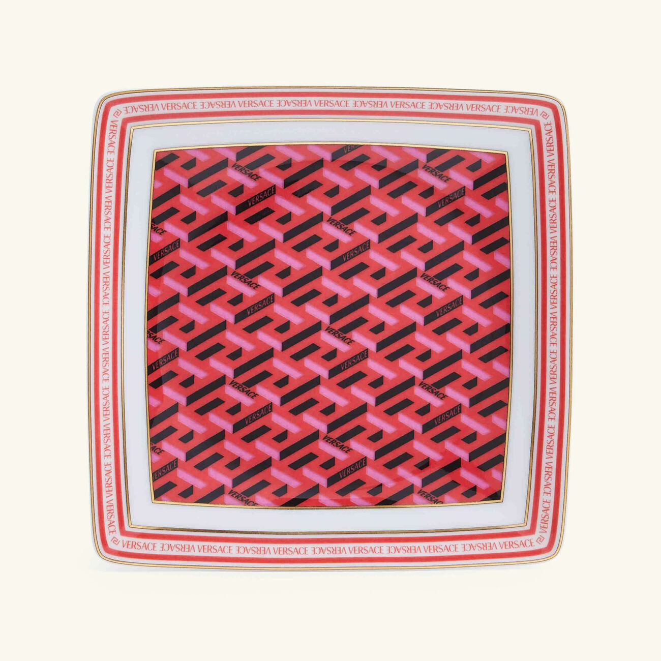 versace la greca trinket tray square red