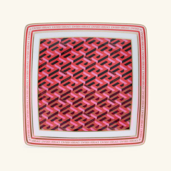 versace la greca trinket tray square red