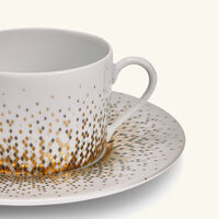 haviland souffle d or tea cup saucer gold set of 4