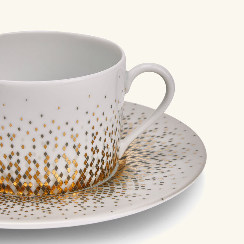 haviland souffle d or tea cup saucer gold set of 4