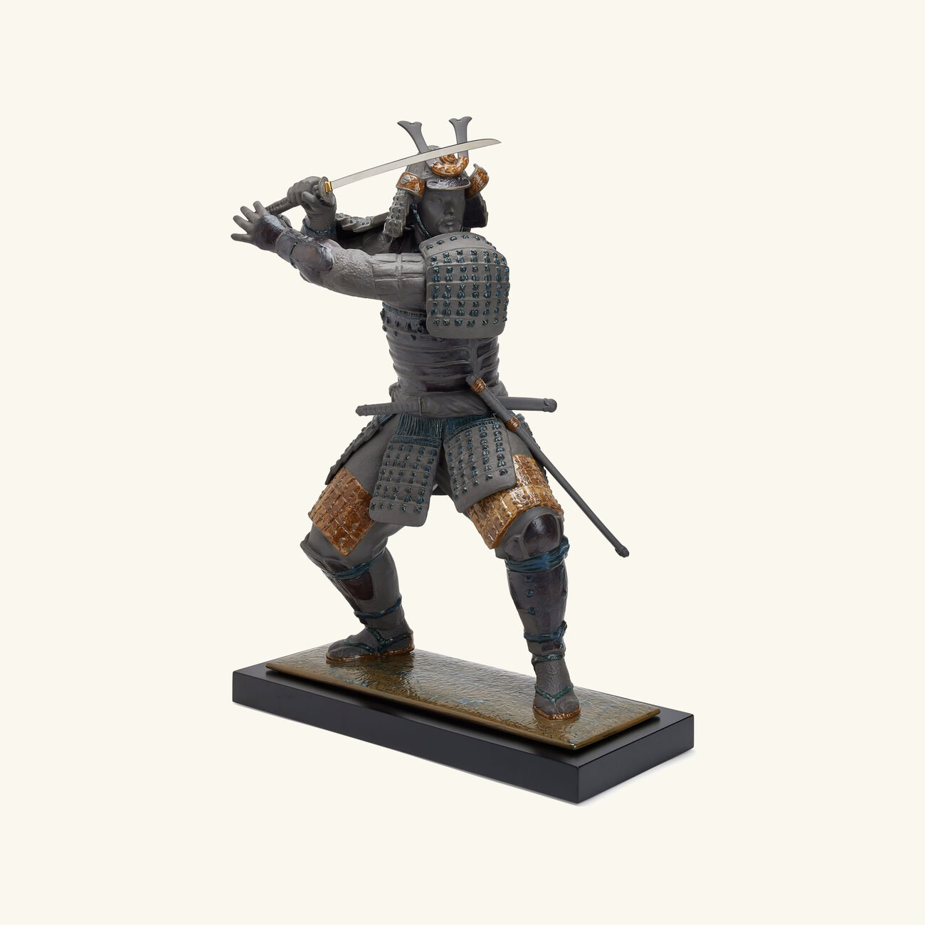 lladro samurai warrior sculpture large black