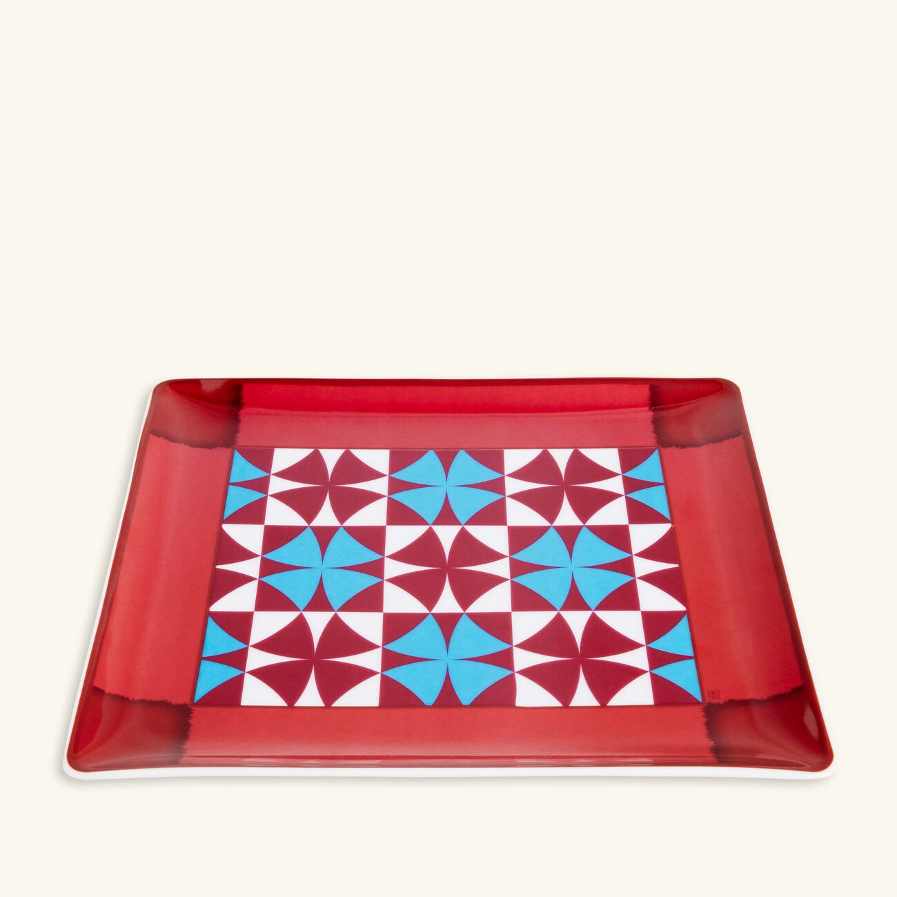 bernardaud villa garance serving plate rectangular red