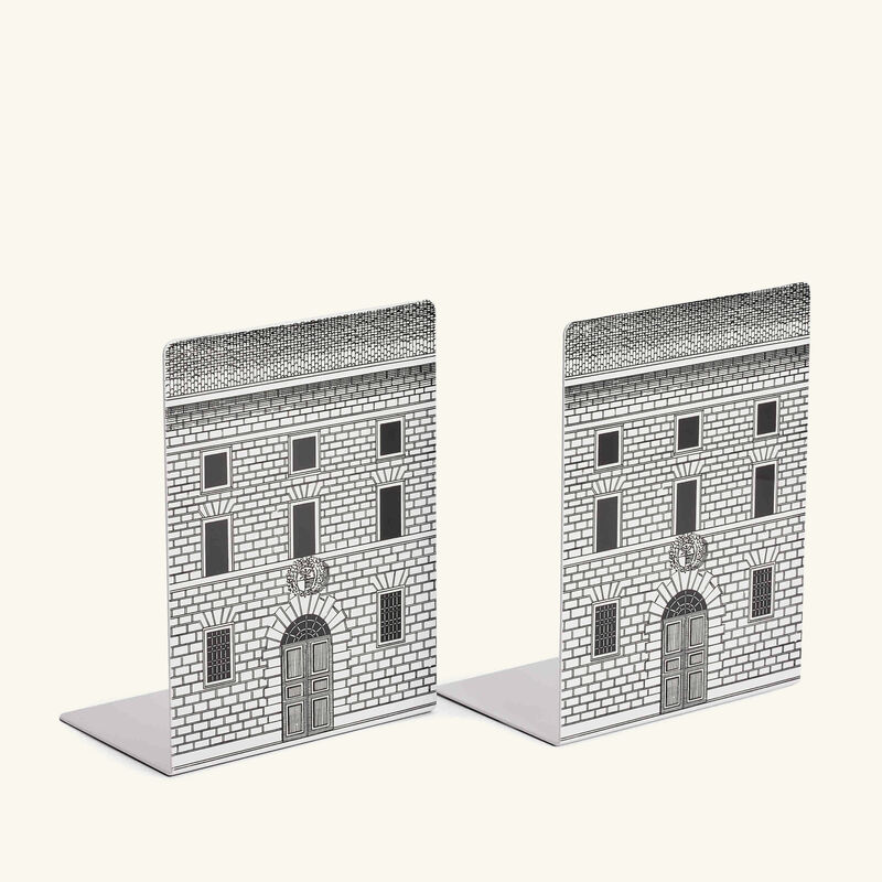 fornasetti architettura bookends grey