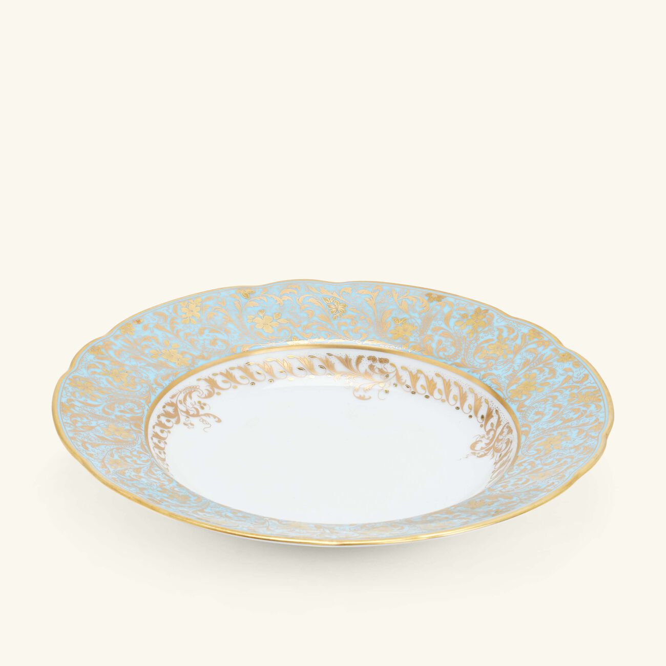 bernardaud eden turquoise soup plate round blue 22cm