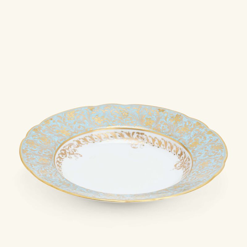 bernardaud eden turquoise soup plate round blue 22cm