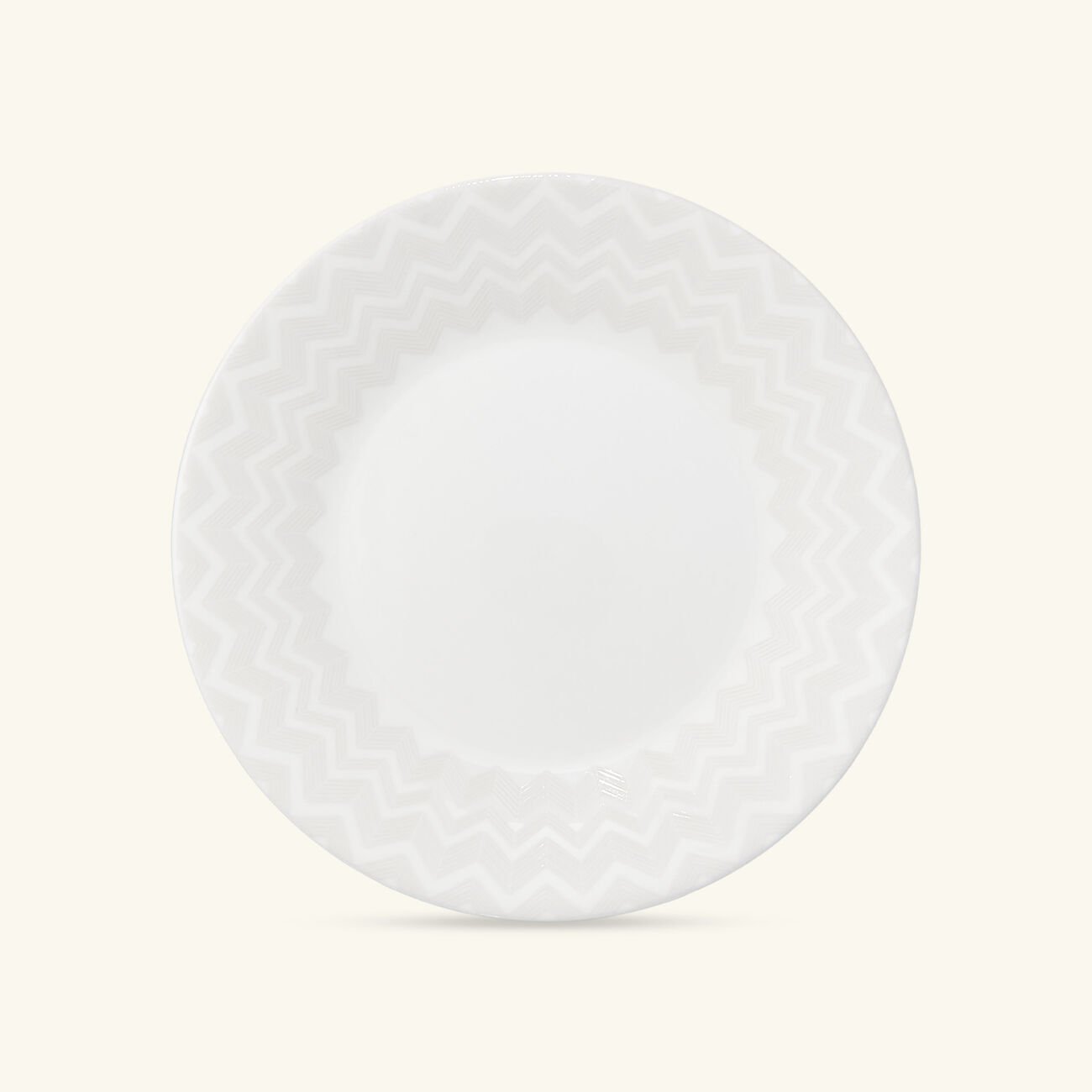 ZIG ZAG Dessert Plate Round White 21 cm Set of 2 missoni home zig zag dessert plate round white 21 cm set of 2