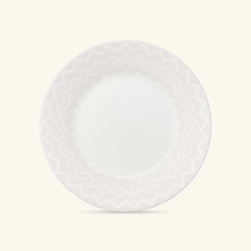 ZIG ZAG Dessert Plate Round White 21 cm Set of 2 missoni home zig zag dessert plate round white 21 cm set of 2
