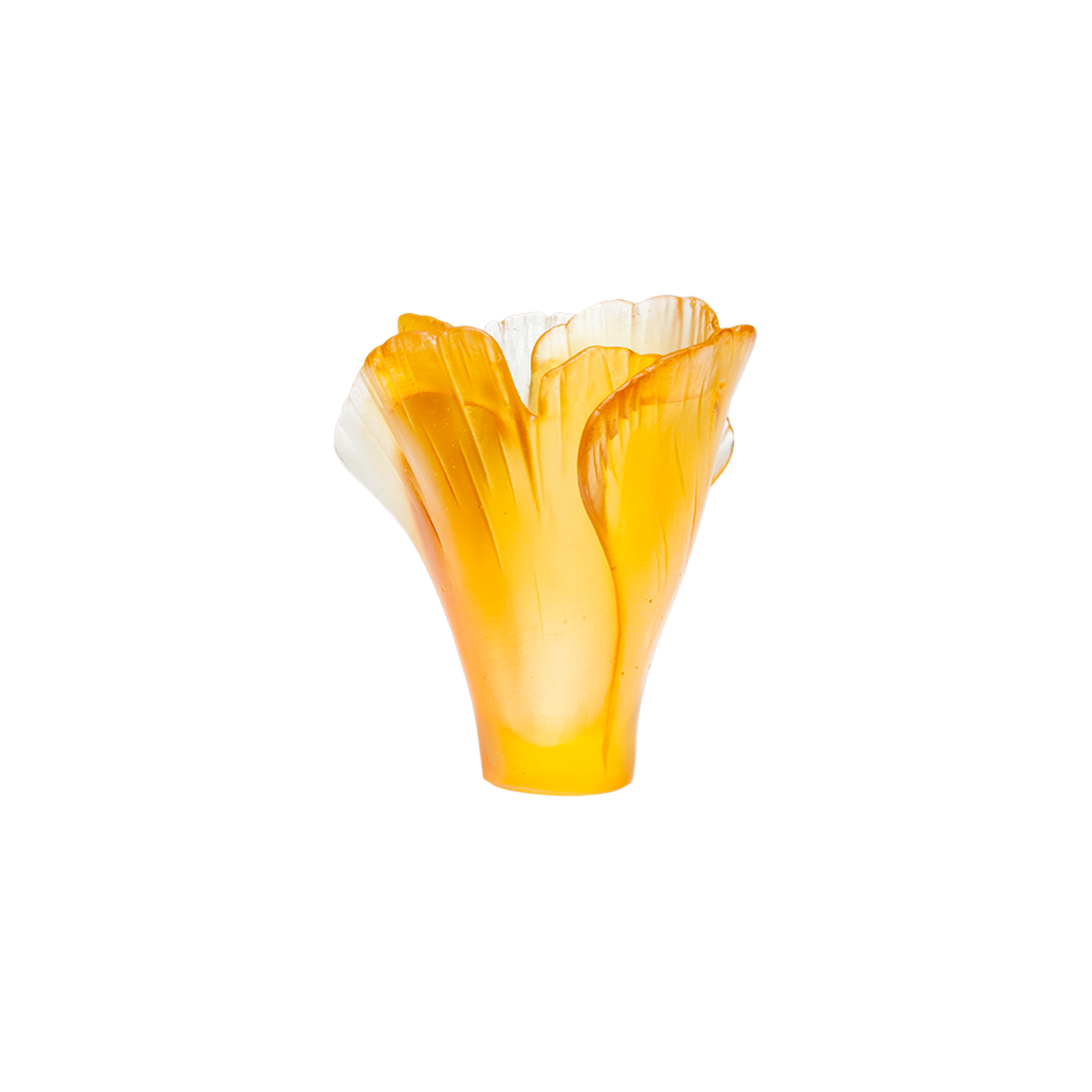 daum ginkgo vase mini yellow