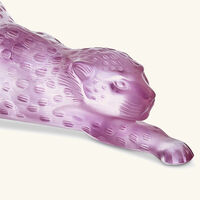 lalique zeila panther sculpture small pink