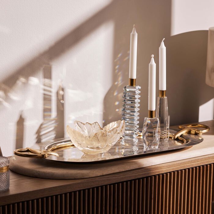 لاليك وعاء ديكور كومبيين بلون ذهبي لامع