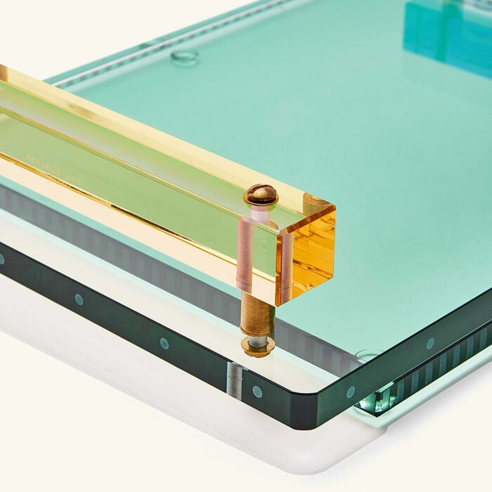 reflections copenhagen panama tray rectangular large green