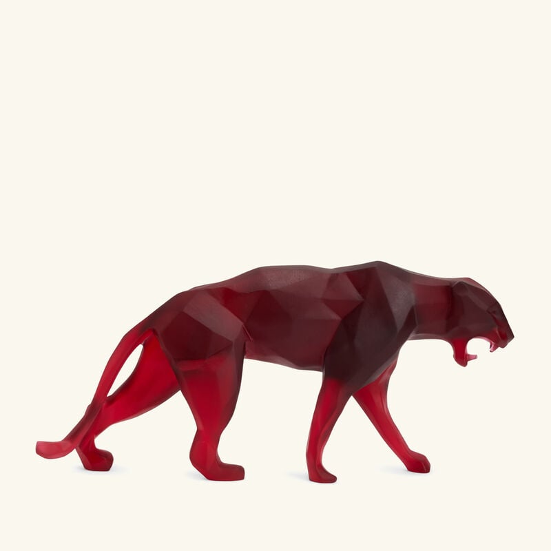Wild Panther Sculpture Small Red Limited Edition daum wild panther sculpture small red limited edition