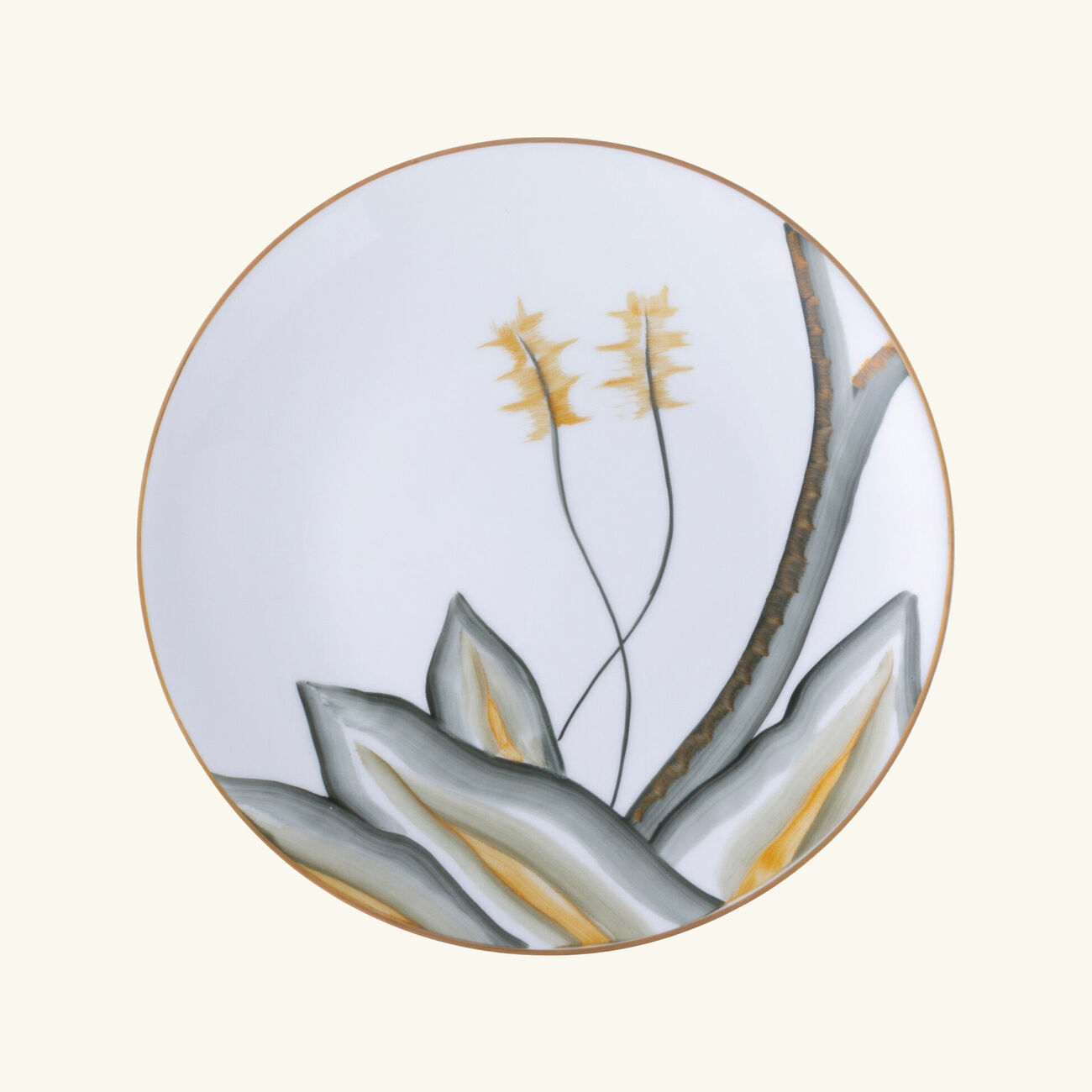 marie daage handpainted dessert plate round green 21cm